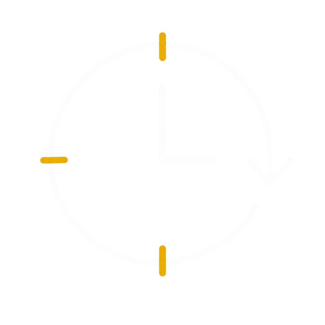 Clock representing time saved through automation